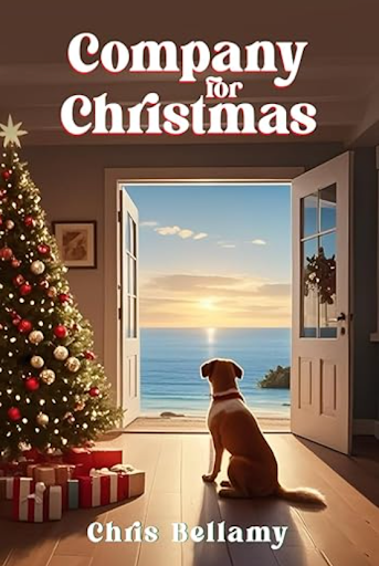Book cover of Chris Bellamy’s Company for Christmas, a cozy 37-page Christmas story about love, family, and a loyal dog.